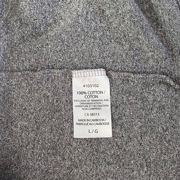 45. SEGMENTS Jersey Cotton Tee-Shirt Womens Size-L Grey Chambray 3/4 Sleeves - Picture 5 of 5